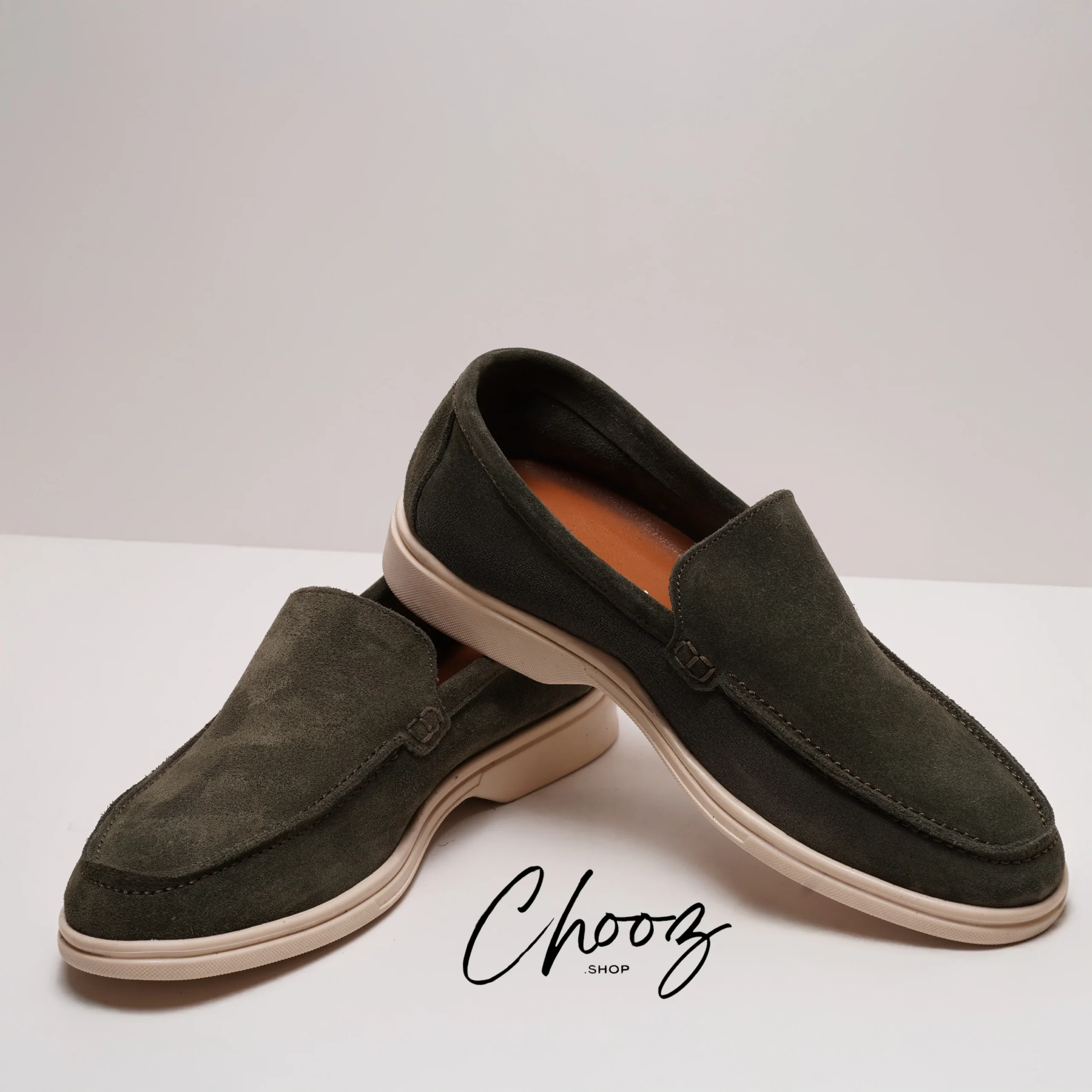 Old Money Mocassin 091 Camoscio Vert made in Italy – Image 2