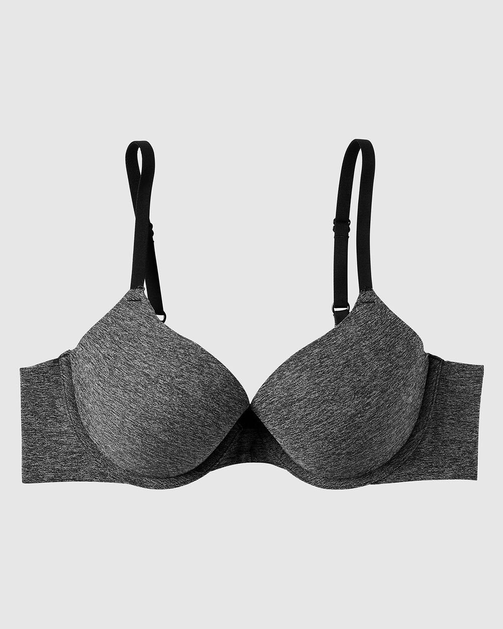 Smooth Comfort Lightly Lined Demi Bra in Tuxedo Black – Image 4