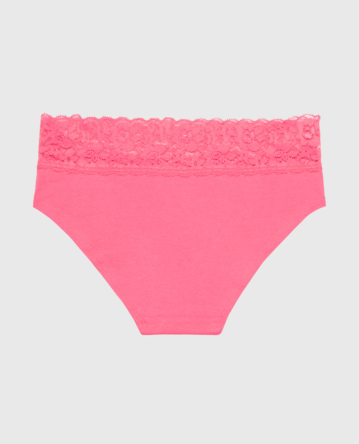 Hipster Cotton Panty With Lace Trim in Hot Pink – Image 5