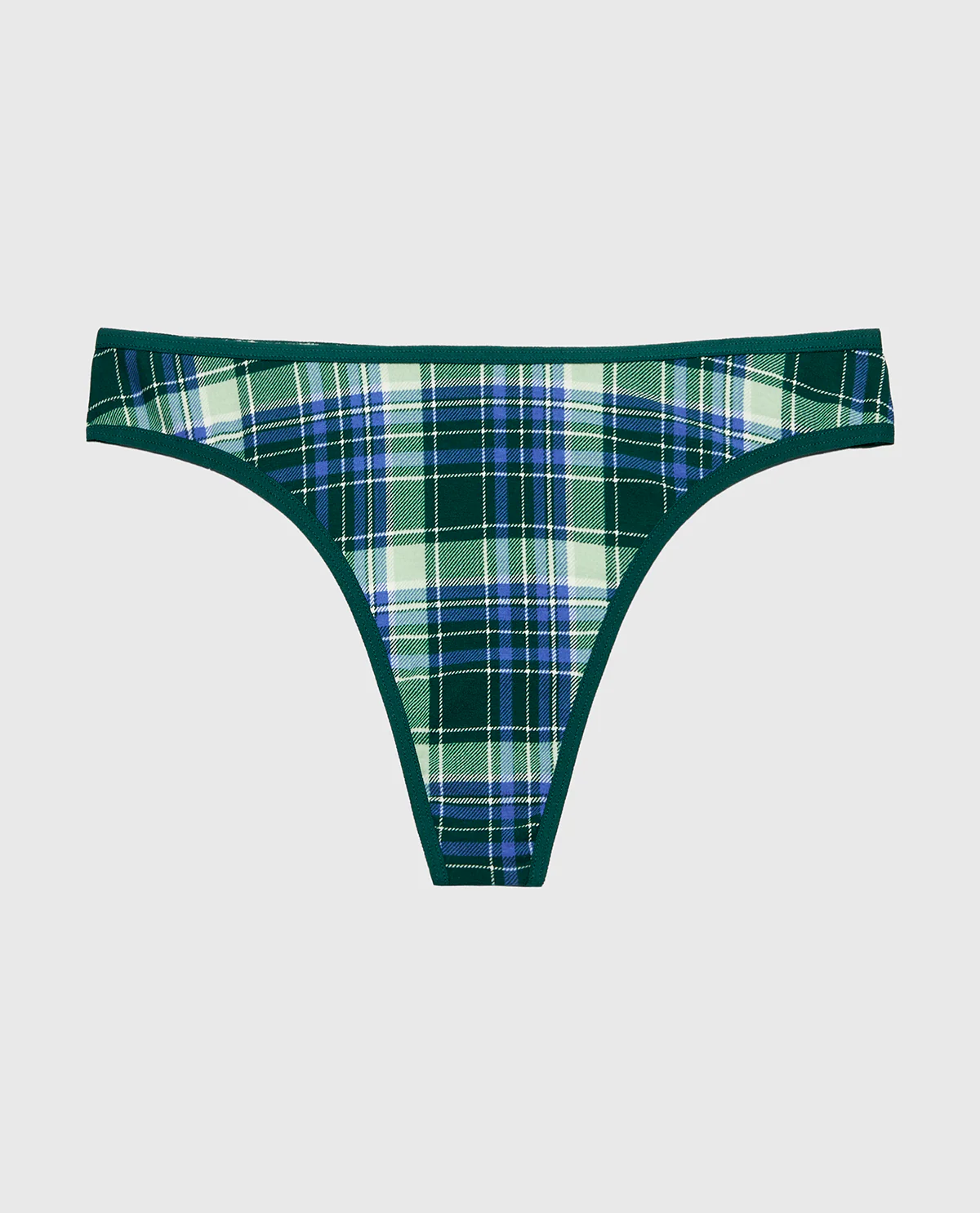 Cotton Thong Panty in Evergreen Plaid – Image 4