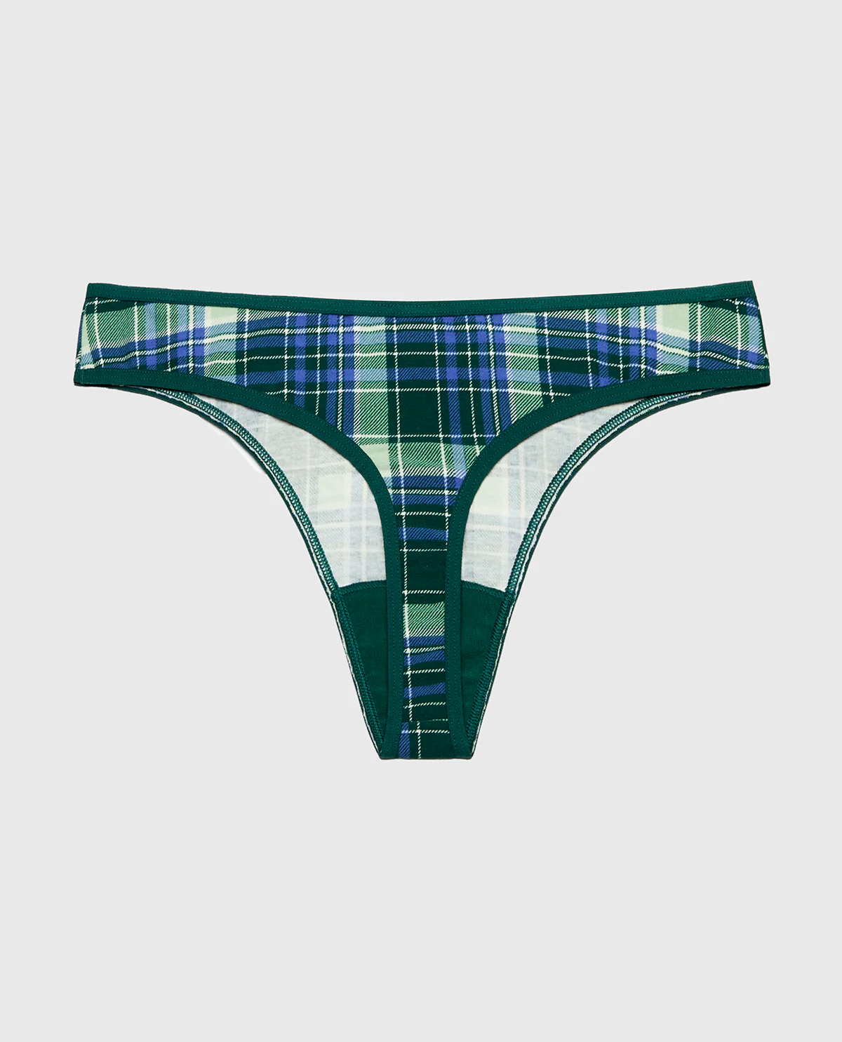Cotton Thong Panty in Evergreen Plaid – Image 5