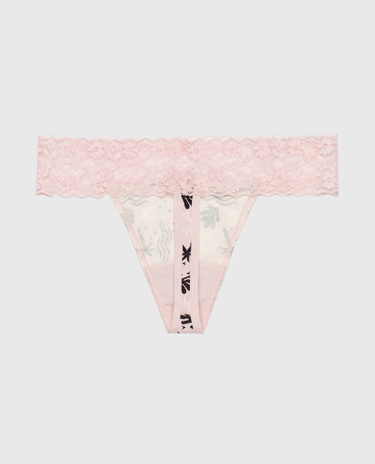 Thong Panty with Lace Trim in Sand and Surf – Image 5