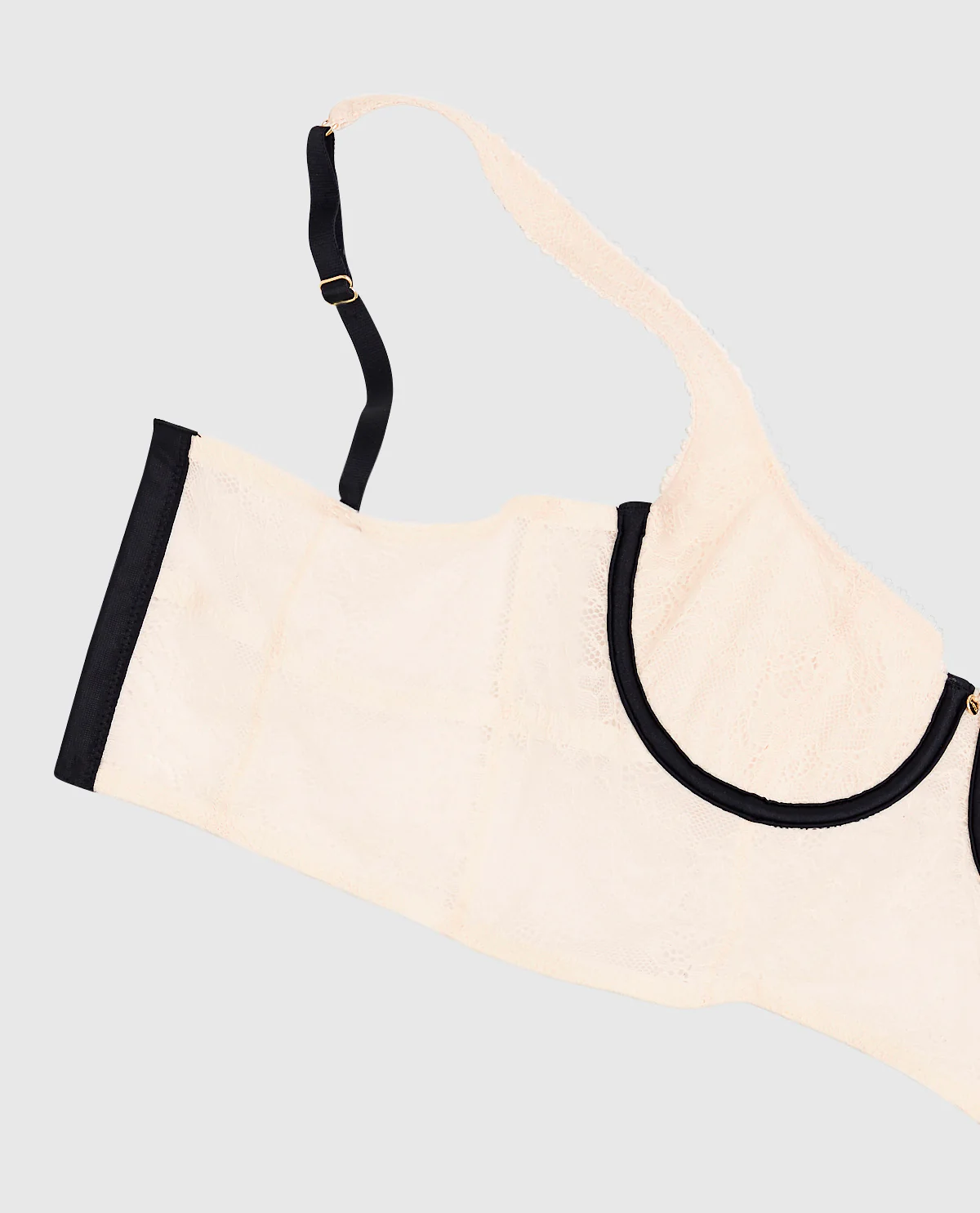 Unlined Satin Balconette Bra Top in Ivory Dawn – Image 2