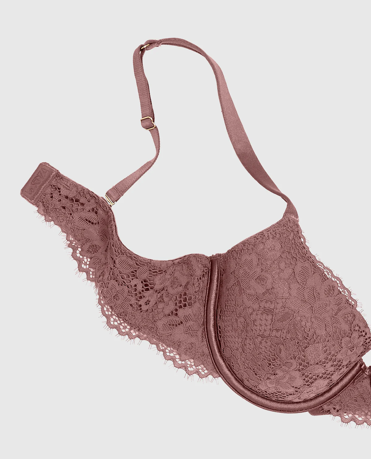 Lightly Lined Lace Full Coverage Bra in Dusty Cedar – Image 5