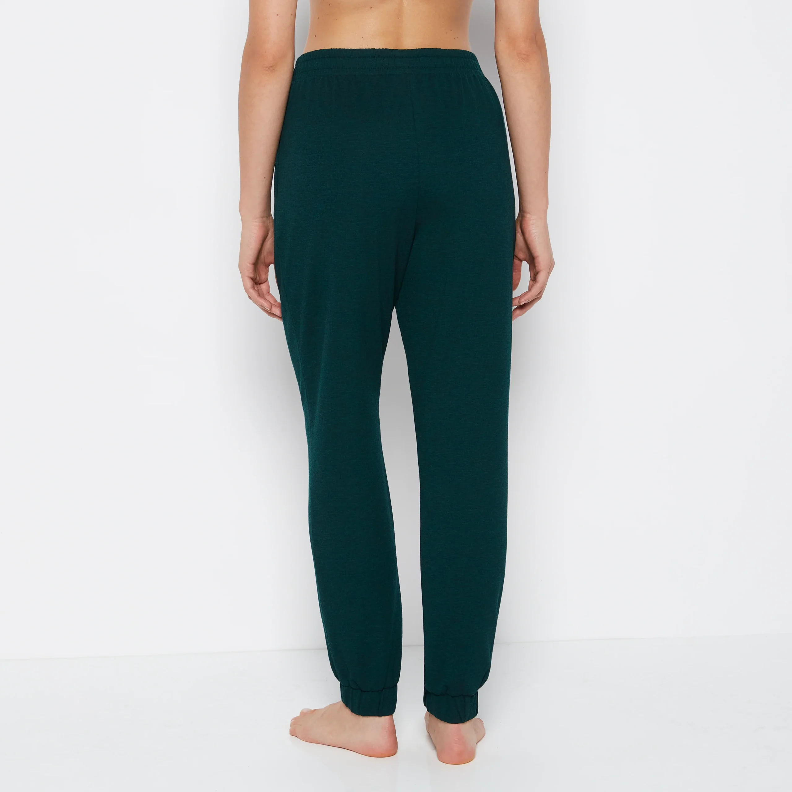 French Terry Sleep Pant in Emerald Green Heather – Image 3