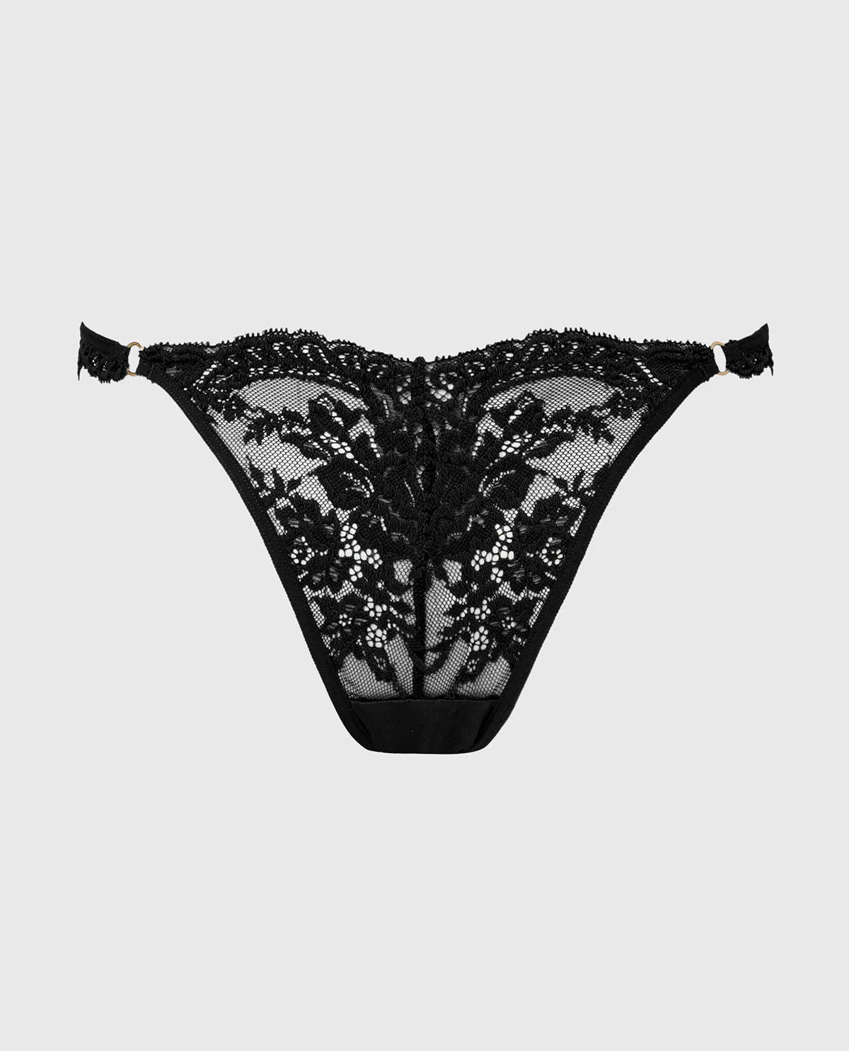 Diva Cheeky Thong Lace Panty in Tuxedo Black – Image 4