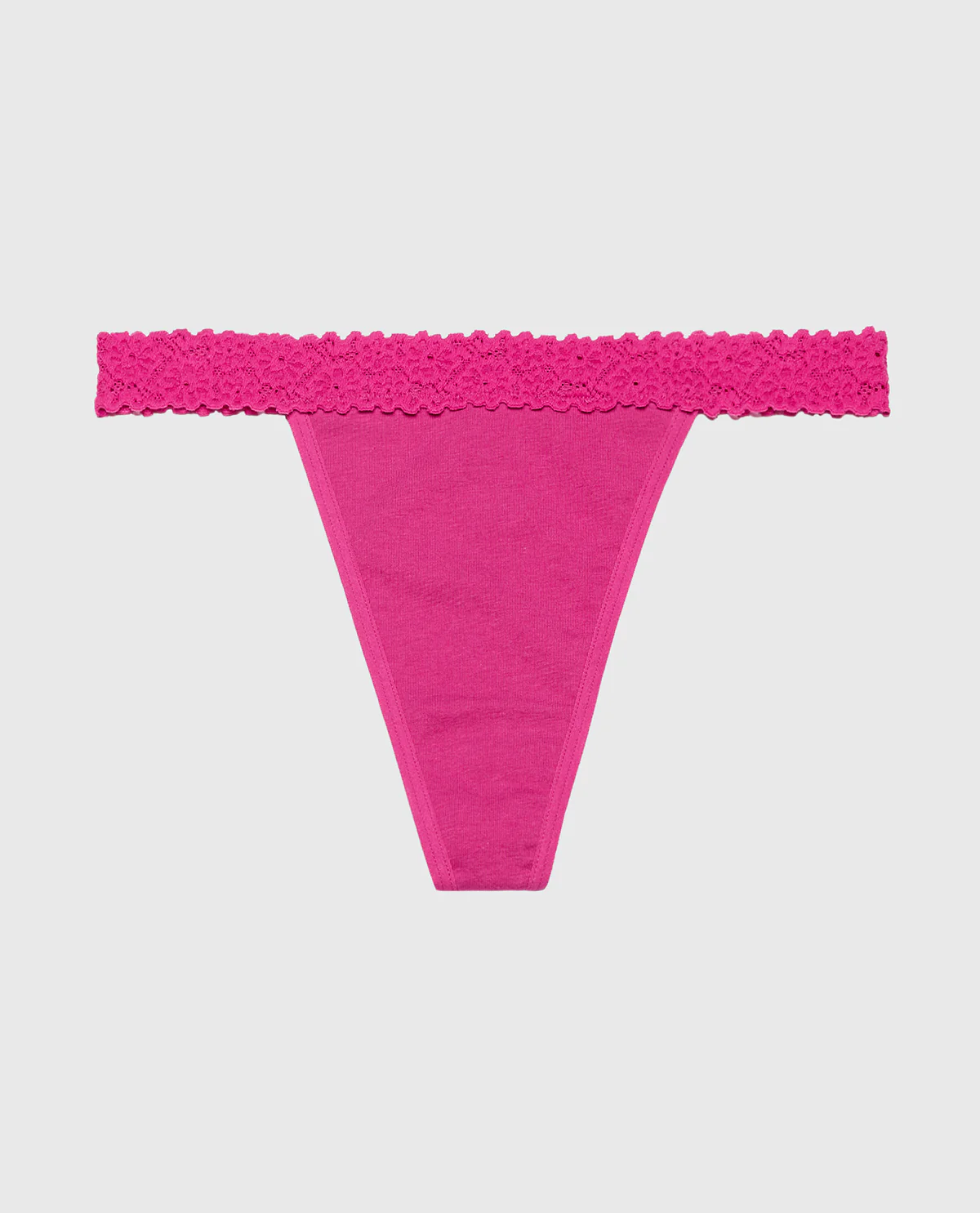 Thong Panty with Cozy Trim in Fuchsia Red – Image 4