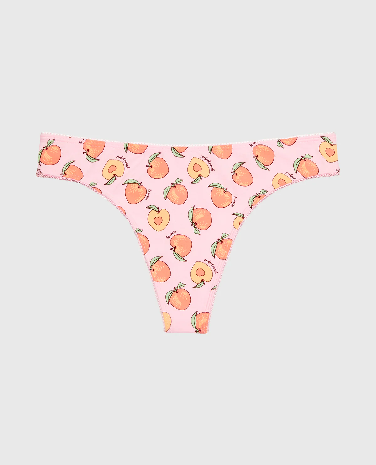 Thong Cotton Panty and Picot Trim in Perfect Peach – Image 4