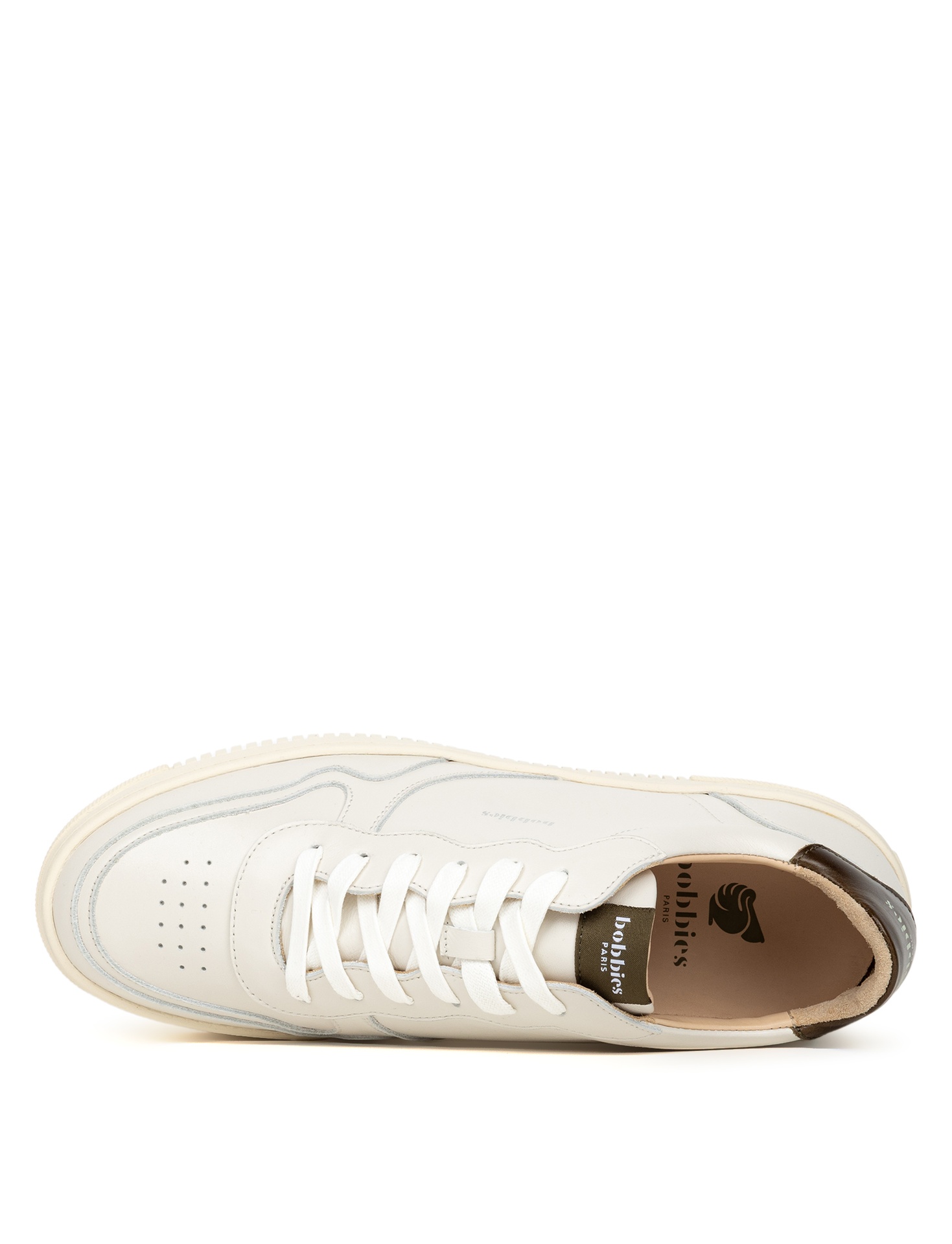 BOBBIES Travis Cuir Blanc Cassé et Kaki Militaire – Image 4