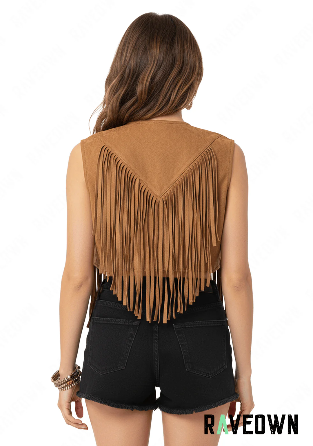 Gilet Sans Manche Daim Frange | BOHO Spirit – Image 2