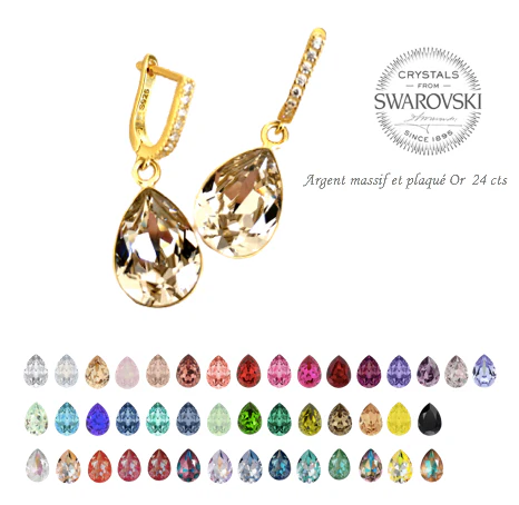 BOUCLES SWAROVSKI - A PERSONNALISERLouise Or